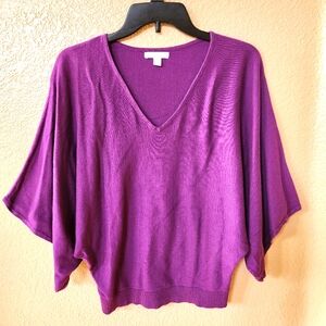 New York & Company Purple Short Blouse Size S